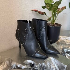 Calvin Klein Black Studded Ankle Booties